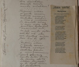 Ama Nerea, 23 de noviembre de 1902 + recorte prensa adjunto – Ama neria